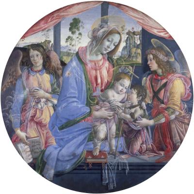 Raffaellino del Garbo – Virgin and Child with the Child Baptist and Two Angels